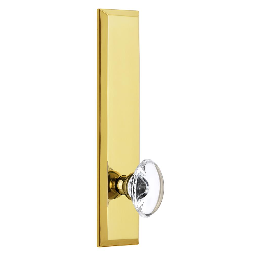 Grandeur by Nostalgic Warehouse FAVPRO Fifth Avenue Tall Plate Privacy with Provence Knob in Lifetime Brass